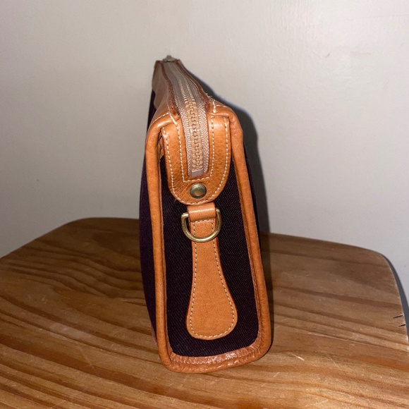 RARE Dark Brown Canvas Vintage Authentic Green Label Dooney & Bourke Bag - Picture 2 of 12